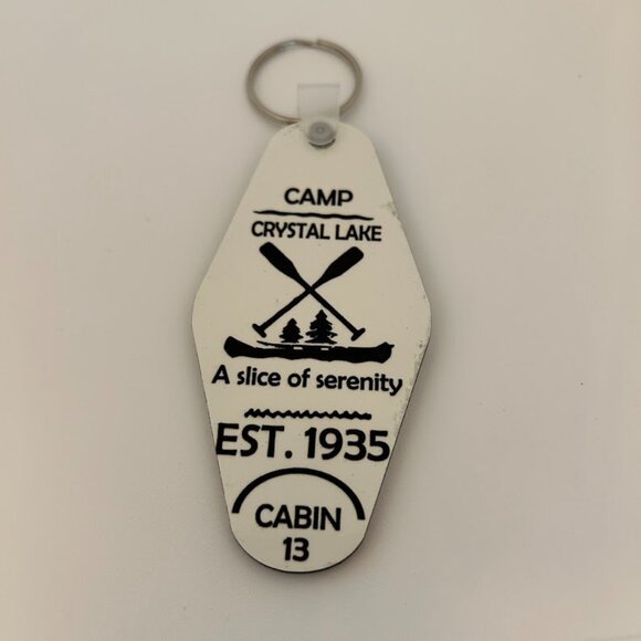 Camp Crystal Lake Cabin 13 Keychain Tag – Friday the 13th Horror Collectible - Picture 1 of 3
